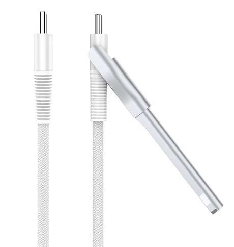 MVR 60W Nylon Braided Charging Cable - White | USB C 1.2m Multi Fast Charging Cable With Kickstand image 3