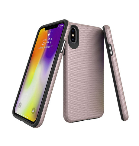 iPhone X/XS Generic Triangle Case - Rose Gold | Textured Grip & Lightweight Protection image 1