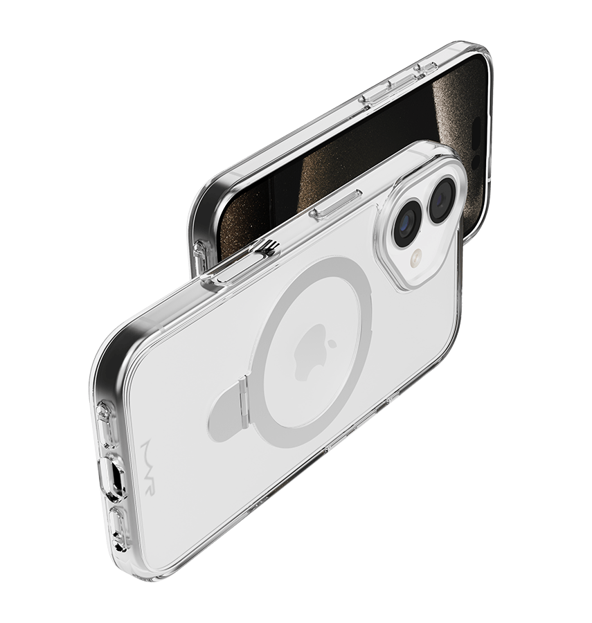 iPhone 16 Stellar Stand Case - Silver | Built In Adjustable Kickstand, Shockproof Back Cover image 3