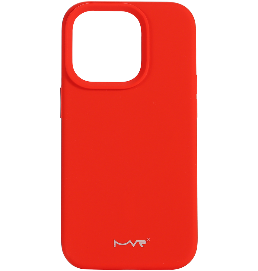 iphone 15 Pro MVR Liquid Silicone Case - Red | Soft Touch Protective Cover image 0