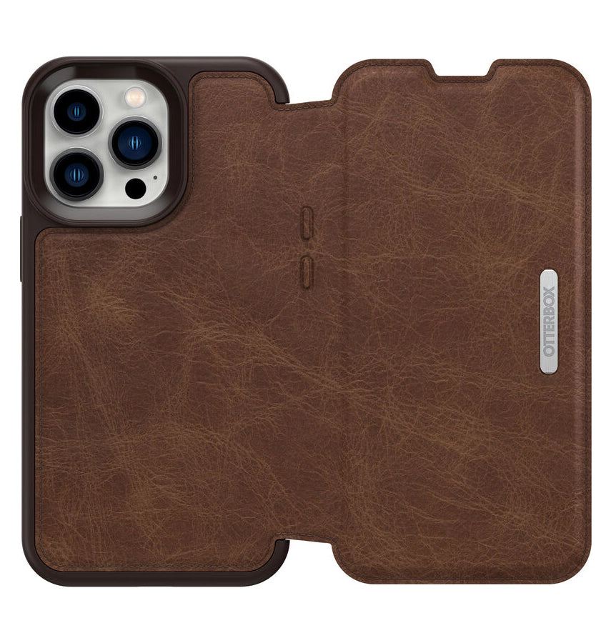 iPhone 13 Pro Case – Espresso | OtterBox Strada Series Stylish, Genuine Leather & Folio Protective Cover image 0