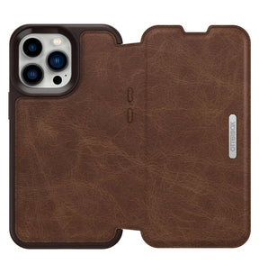 iPhone 13 Pro Case – Espresso | OtterBox Strada Series Stylish, Genuine Leather & Folio Protective Cover image 0