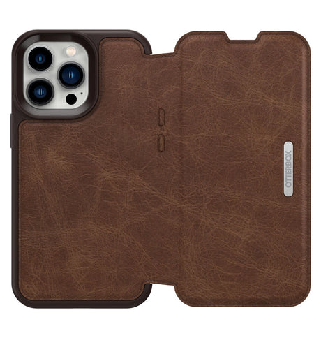 iPhone 13 Pro Case – Espresso | OtterBox Strada Series Stylish, Genuine Leather & Folio Protective Cover image 0