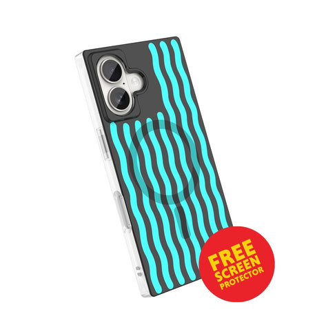 iPhone 17 BoxedIn Case – Neo Wave | MVR Geometric Pattern Design, Interchangeable Panels, Drop-Resistant Protection image 0