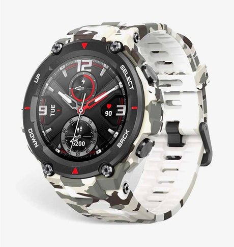 Amazfit T - Rex Camo Green Band - Rugged Silicone, Military - Grade Durability, Quick - Release Strap image 0