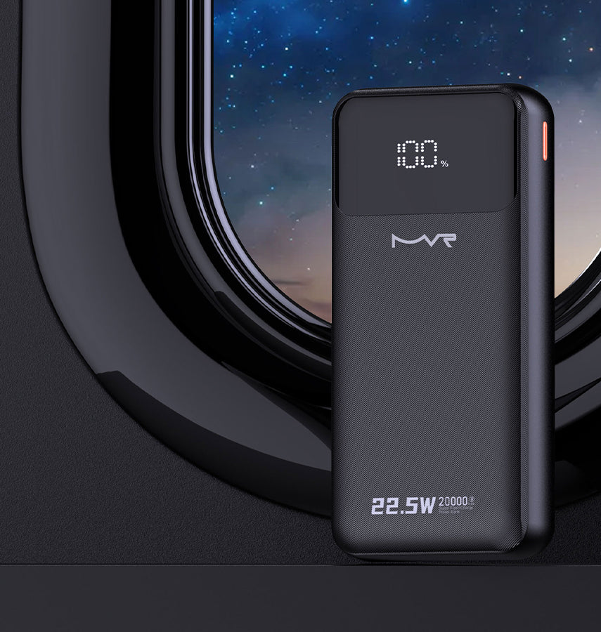 Rapid 20W Power Bank – Black | MVR Ultrafast Series, 20,000 mAh Capacity with Built‑in Cable image 2