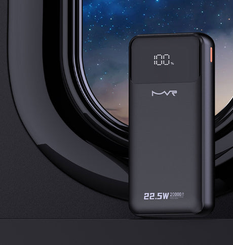 Rapid 20W Power Bank – Black | MVR Ultrafast Series, 20,000 mAh Capacity with Built‑in Cable image 2