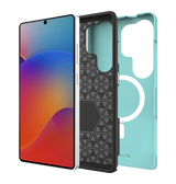 Samsung Galaxy S25 Ultra MagSafe Case - Mint | Triangle Texture Rugged Shockproof Cover