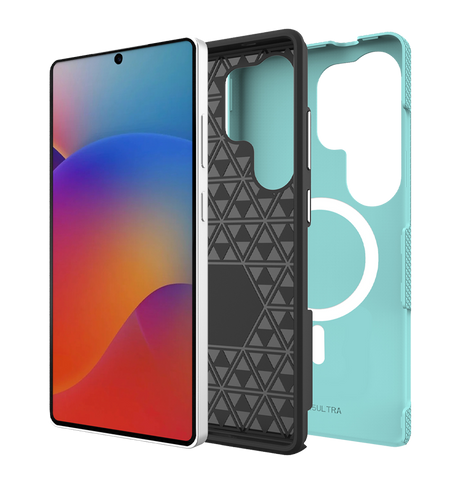 Samsung Galaxy S25 Ultra MagSafe Case - Mint | Triangle Texture Rugged Shockproof Cover