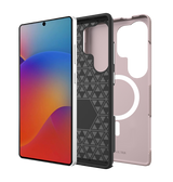 Samsung Galaxy S25 Ultra MagSafe Case - Rose Gold | Triangle Texture Rugged Shockproof Cover