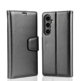 Samsung S25 Plus Wallet Case - Black | Hanman Magnetic Detachable Leather Case