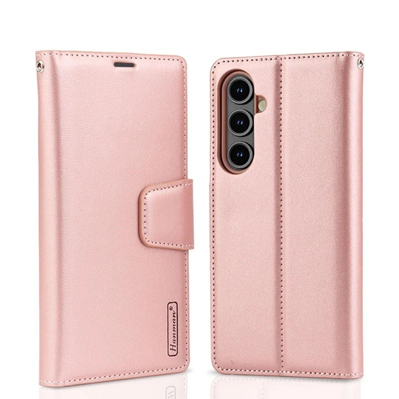 Samsung S25 Plus Wallet Case - Rose Gold | Hanman Magnetic Detachable Leather Case