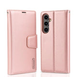 Samsung S25 Plus Wallet Case - Rose Gold | Hanman Magnetic Detachable Leather Case