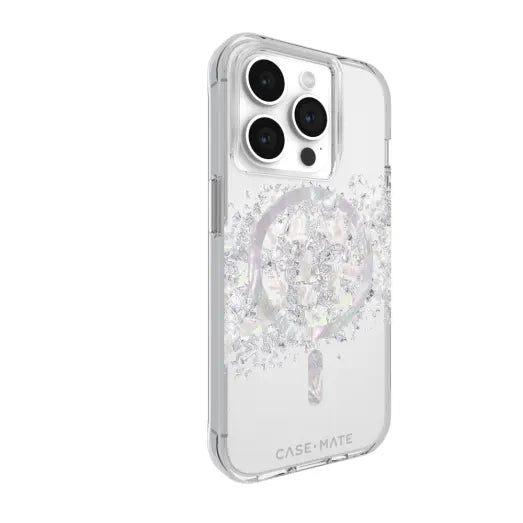 iPhone 15 Pro MagSafe Case – Pearl | Case-Mate Karat Cover – Metallic Accents, Wireless Charging Compatible image 1