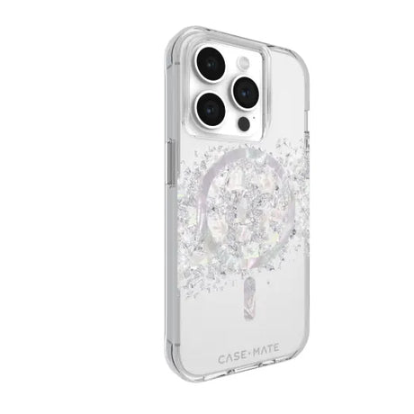iPhone 15 Pro MagSafe Case – Pearl | Case-Mate Karat Cover – Metallic Accents, Wireless Charging Compatible image 1