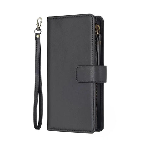 iPhone 17 Zipper Wallet Case – Black | 360° Protection, Card Slots, Secure Closure image 0