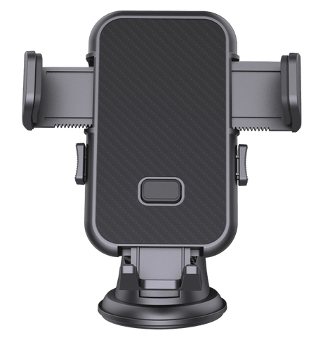 Beetle R1 Easy - Touch Universal Car Phone Holder - Black | Universal One - Hand Operation Clip Mount with Soft Rubber Grips & Air Vent Compatibility image 0