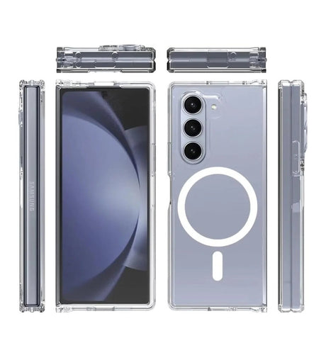 Samsung Z Fold 7 2mm Hard Magsafe Case - Clear | Slim Transparent Protective Cover with & without Support