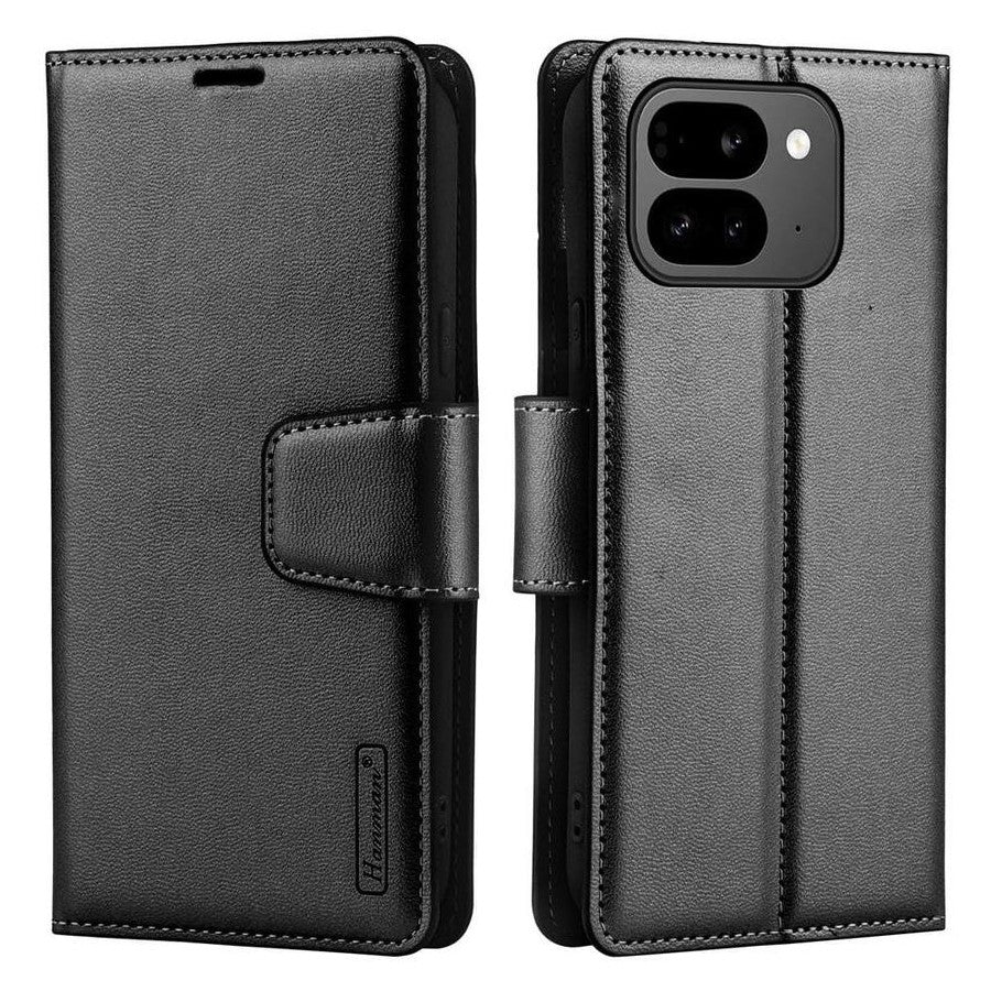 Google Pixel 10 Pro Fold Diary Case - Black | Hanman Flip Cover with Clasp, Card Slots & Full Protection