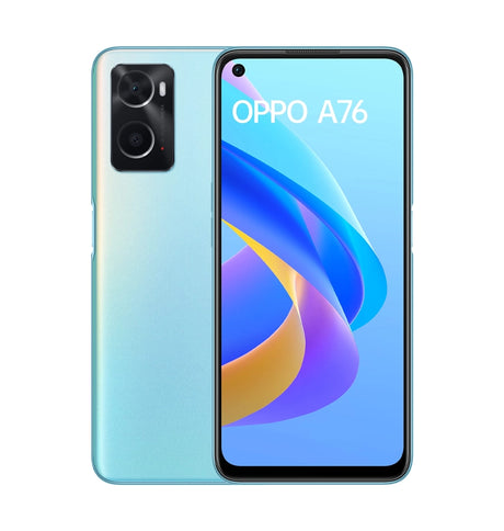 OPPO A76 - Glowing Blue | Dual SIM 128gb ROM + 4GB RAM 6.56" Display | 5000mAh Battery Smartphone image 0