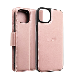 iPhone 15 Wallet Case - Rose Gold | Hanman Leather Magnetic Detachable Flip Cover image 0