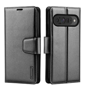 Google Pixel 9/9 PRO Wallet Case - Black | Hanman Diary Flip Cover with Card Slots image 0