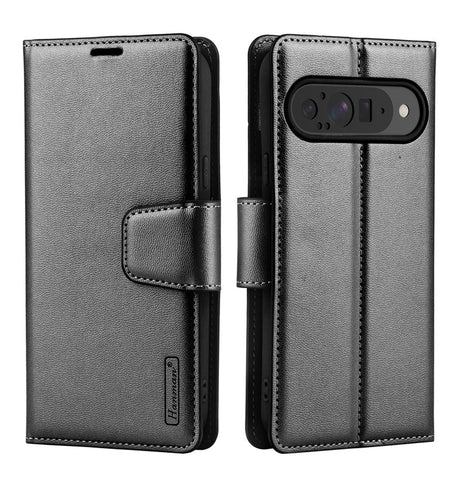 Google Pixel 9/9 PRO Wallet Case - Black | Hanman Diary Flip Cover with Card Slots image 0