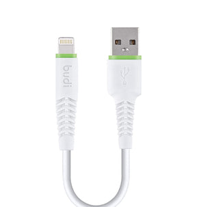 Budi Lightning Cable - White | Model 150L20, MFi Certified 20cm Charging Cable image 0