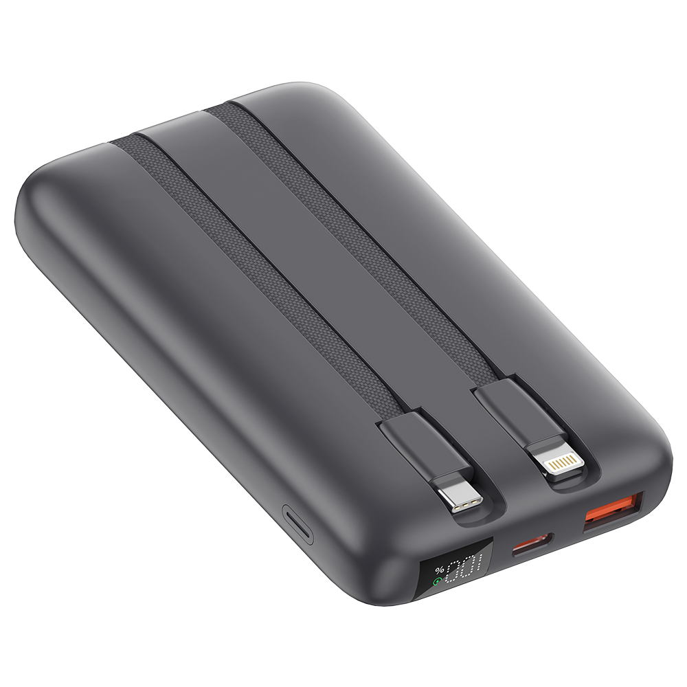 Rapid-10x Ultrafast 10000mAh MVR Power Bank - Grey | Compact Portable Dual USB Charging image 1