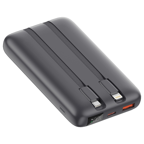 Rapid-10x Ultrafast 10000mAh MVR Power Bank - Grey | Compact Portable Dual USB Charging image 1