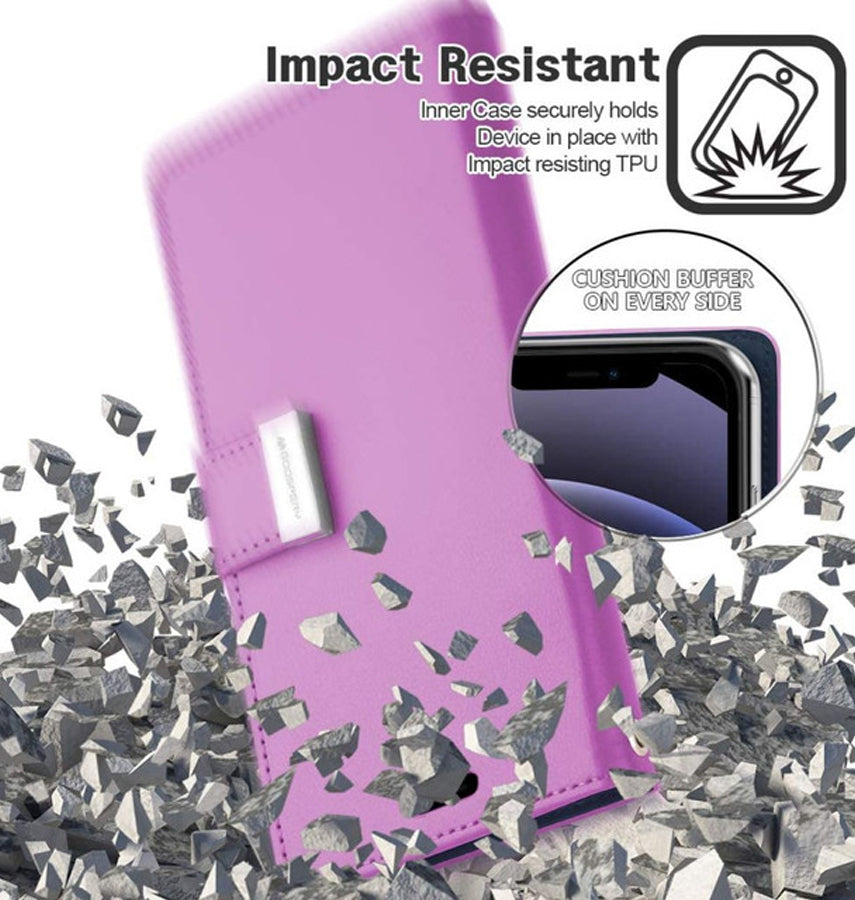 iPhone 16 Pro Wallet Case - Purple | Mercury Rich Diary Flip, Soft Touch Protective Cover image 2