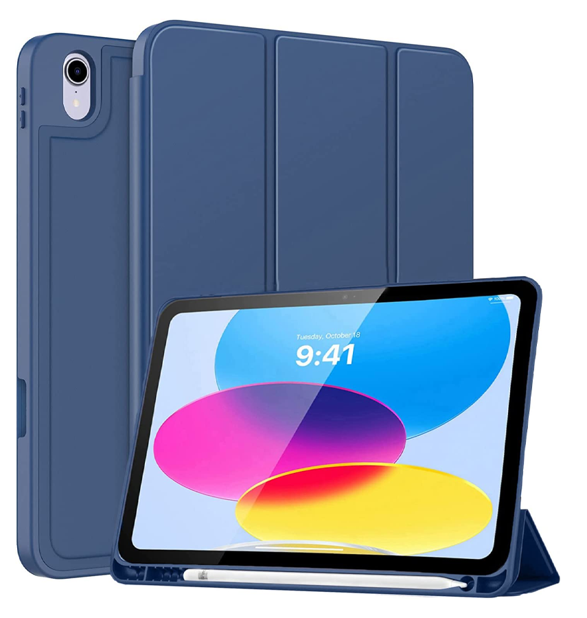 Apple iPad 10.9 (10th Gen) - Navy | Canvas Smart Case with Apple Pencil Slot, Shockproof & Scratch - Resistant Protective Cover image 0