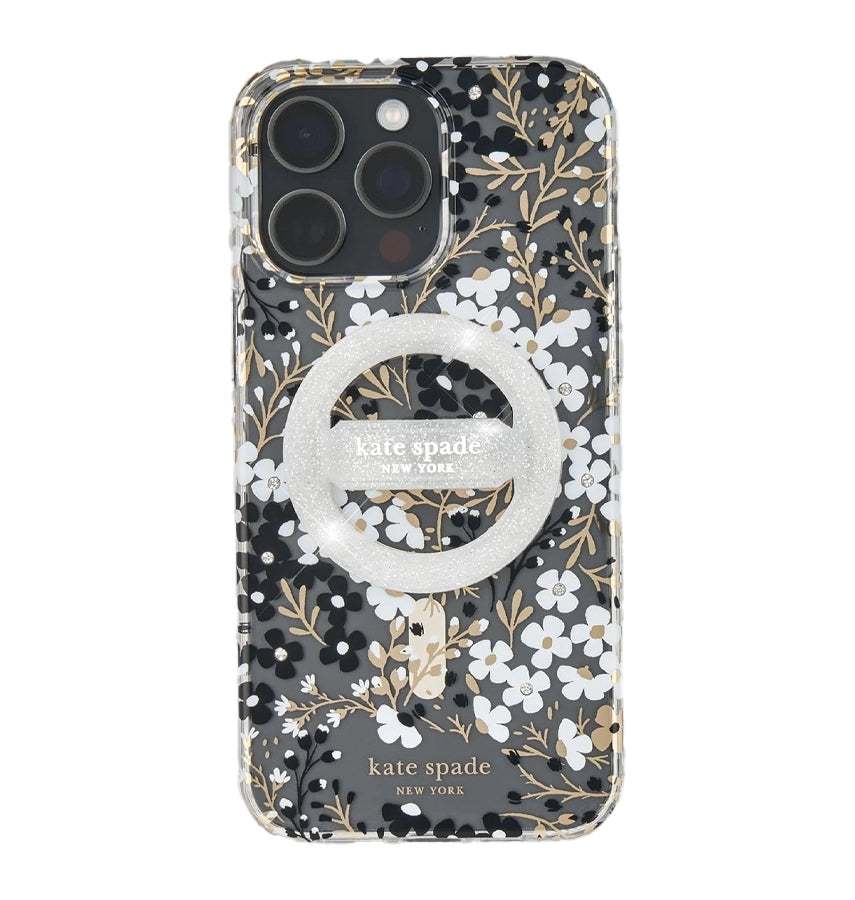 Magnetic MagSafe Loop Grip – Sparkle Silver | Kate Spade Stylish & Functional Phone Accessory image 0