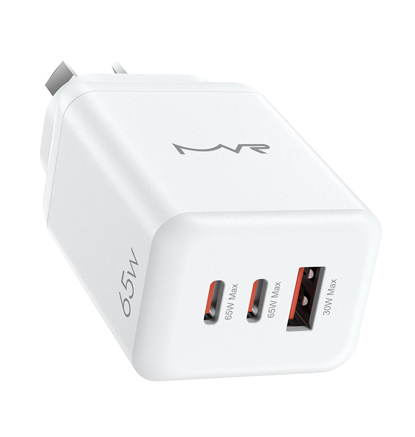 MVR 65W 3 Ports Wall Adapter (GAN-65) - White | SUPPORTS PD 3.0 & QC 3.0 image 3