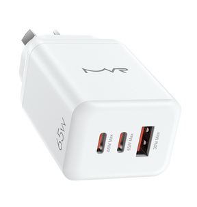 MVR 65W 3 Ports Wall Adapter (GAN-65) - White | SUPPORTS PD 3.0 & QC 3.0 image 3