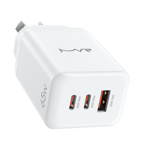 MVR 65W 3 Ports Wall Adapter (GAN-65) - White | SUPPORTS PD 3.0 & QC 3.0 image 3