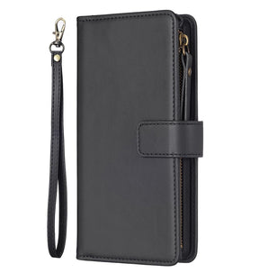 iPhone 16 Pro Zipper Wallet Case - Black | Multi - Card Holder & Rugged Shockproof Back Cover image 0
