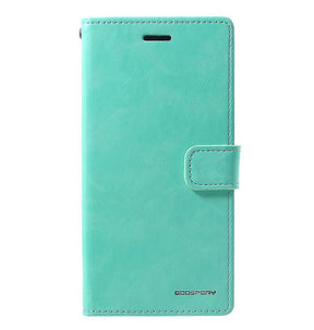 iPhone XR Wallet Case – Mint | Goospery Mercury Bluemoon PU Leather Flip Cover with Magnetic Closure & Anti-Theft Card Pockets image 0