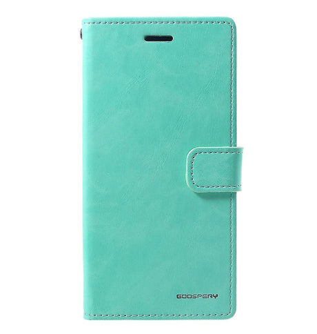 iPhone XR Wallet Case – Mint | Goospery Mercury Bluemoon PU Leather Flip Cover with Magnetic Closure & Anti-Theft Card Pockets image 0