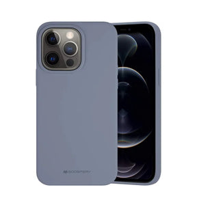 iPhone 14 Pro Silicone Case – Lavender & Grey | Goospery Mercury Dual-Tone Soft-Touch Matte Finish with Shock-Absorbent Protection image 0
