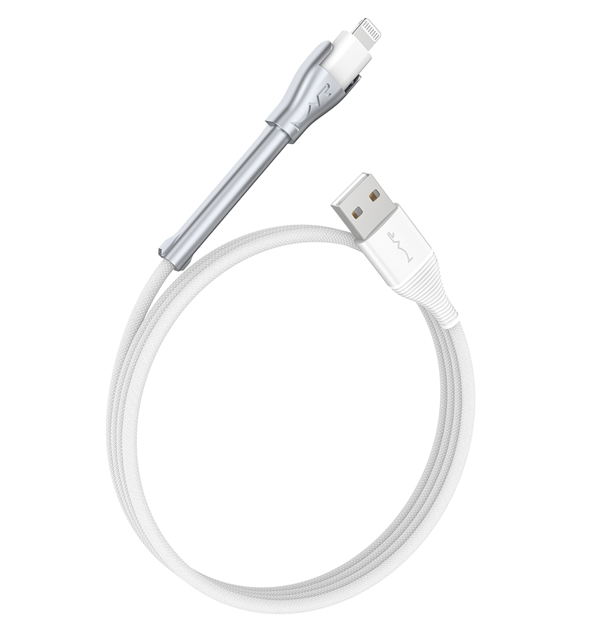 MVR Lightning Cable - White | MFi Certified 1.2m USB A, Fast Charging with Phone Stand image 4