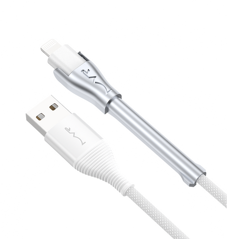 MVR Lightning Cable - White | MFi Certified 1.2m USB A, Fast Charging with Phone Stand image 1