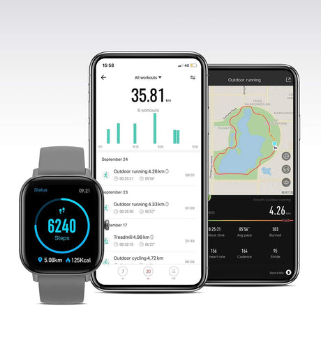 Amazfit GTS Smart Watch – Lava Grey | Stylish & Lightweight, Hypoallergenic, Perfect for Daily Wear image 3
