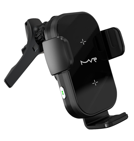 MVR T7 Car Phone Holder - Black | 15W Fast Wireless Charging, Dual – Coil Alignment, One – Hand Operation & Air Vent Clip image 2