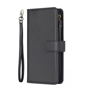 iPhone 17 Pro Zipper Wallet Case – Black | Multi-Slot Leather Wallet, Zipper Closure, MagSafe Compatible image 0