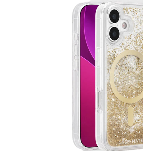 iPhone 17 Magsafe Case – Gold | Case-Mate Waterfall Holographic Finish, Liquid Glitter Effect, Wireless Charging image 3