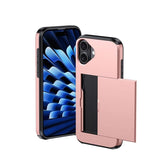 iPhone 16 Card Slide Case - Rose Gold | Slim Wallet Cover with Hidden Card Slot & Shock Protection image 0