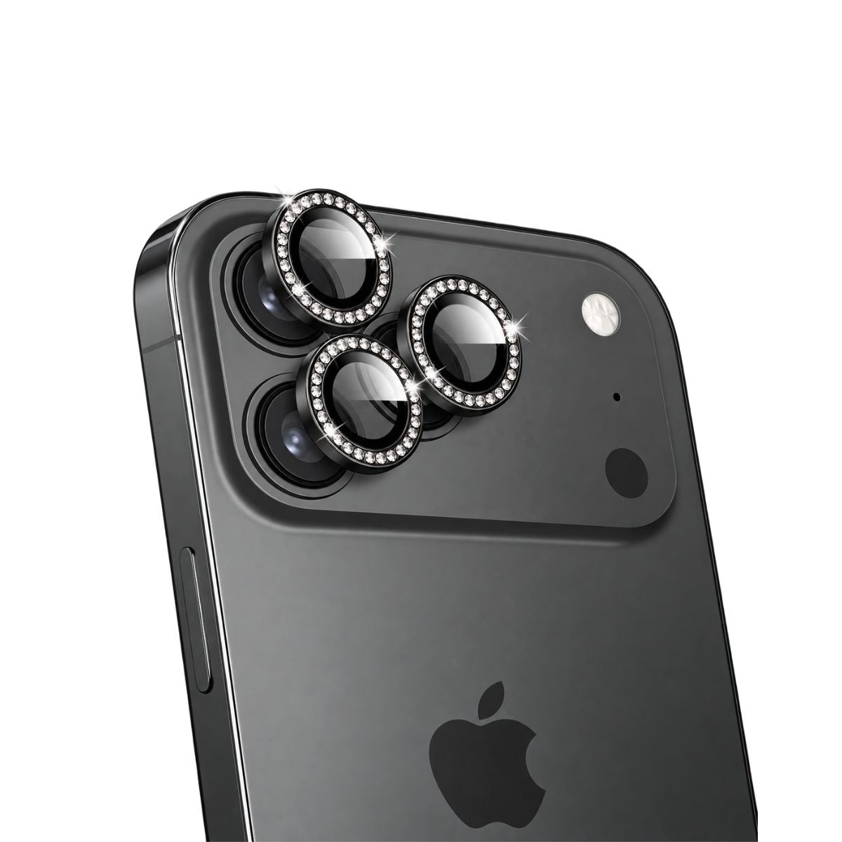 iPhone 18 Pro/18 Pro Max MVR Glam Camera Lens - Black | Sparkling Rhinestone Rim, Scratch-Resistant