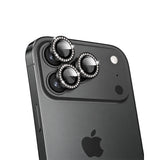 iPhone 18 Pro/18 Pro Max MVR Glam Camera Lens - Black | Sparkling Rhinestone Rim, Scratch-Resistant
