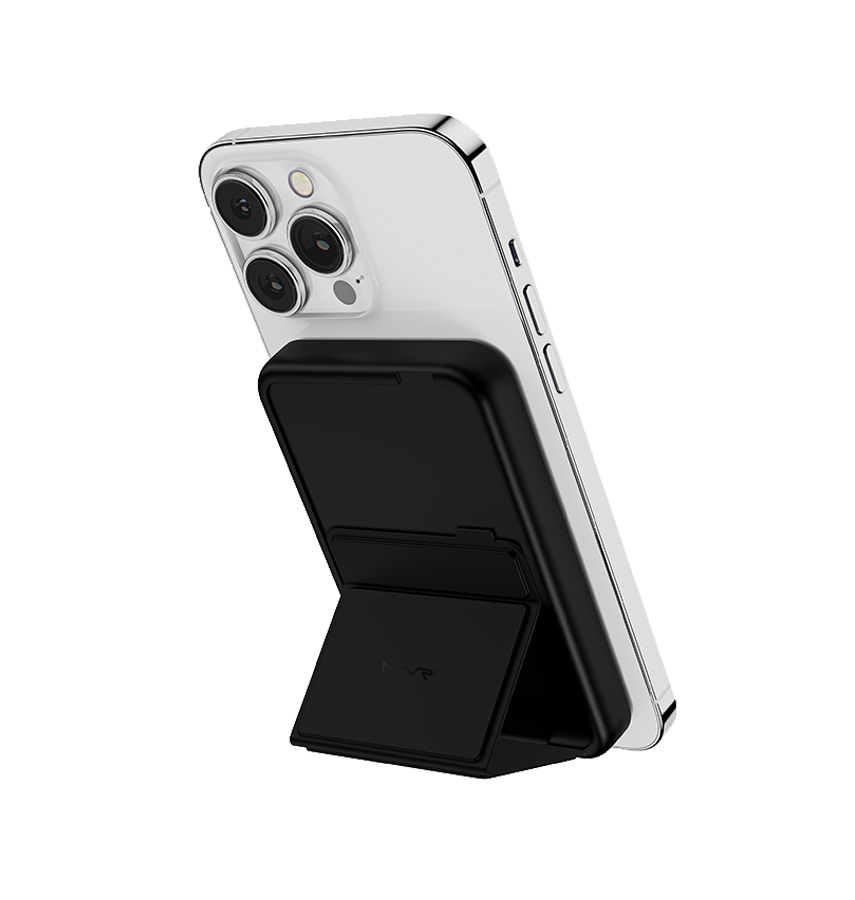 MVR MagSafe Power Bank - Black | 6500mAh, 2 – in – 1 Wireless Charger & Phone Stand, Portable 15W Fast Charging image 1